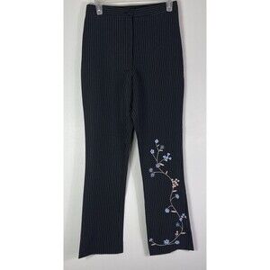 VTG Y2K PINSTRIPE Trousers WIDE LEG Boho RETRO MENSWEAR Grunge Goth FRIENDS 9